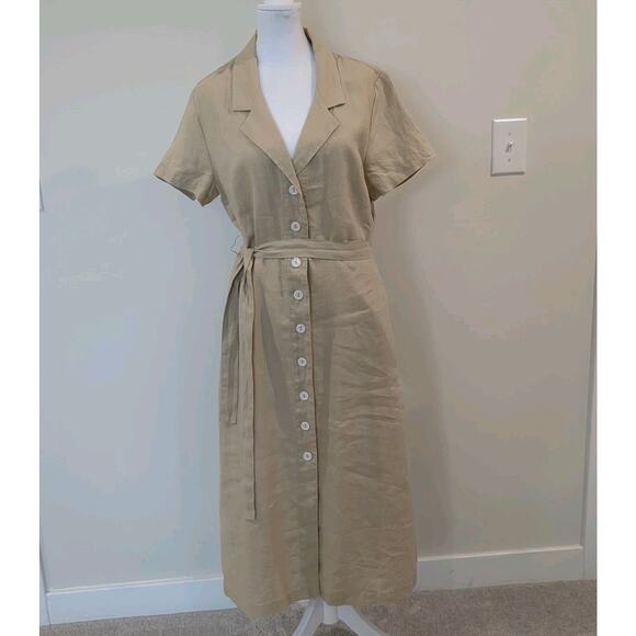 Quince Dresses & Skirts - Quince Women’s 100% Linen Short Sleeve Shirt Dress Size Medium NWT